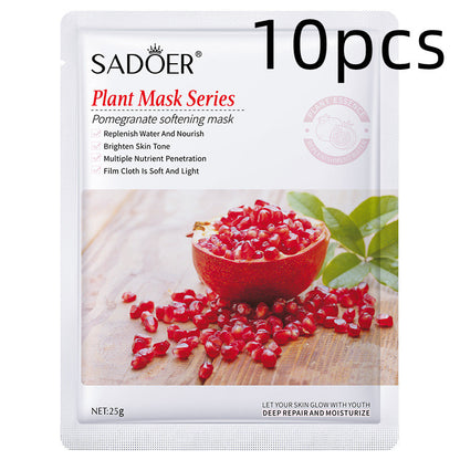 Einfache feuchtigkeitsspendende Gesichtsmaske mit Pflanzen und Früchten