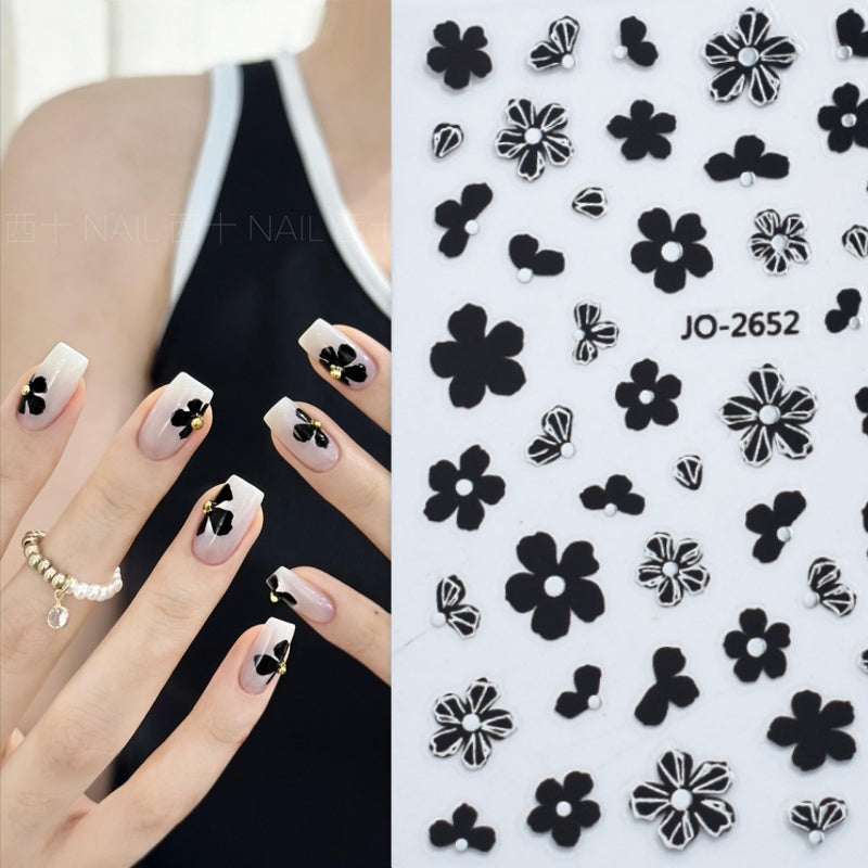 Kamelie 5D Relief Nagelsticker Stereo Ornament