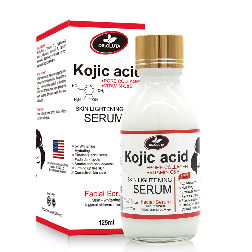 Kojisäure-Serum zur Hautaufhellung. Enthält Kojisäure. Für ungleichmäßigen Hautton und fahle Haut. Natürliches Hautpflege-Gesichtsserum. 