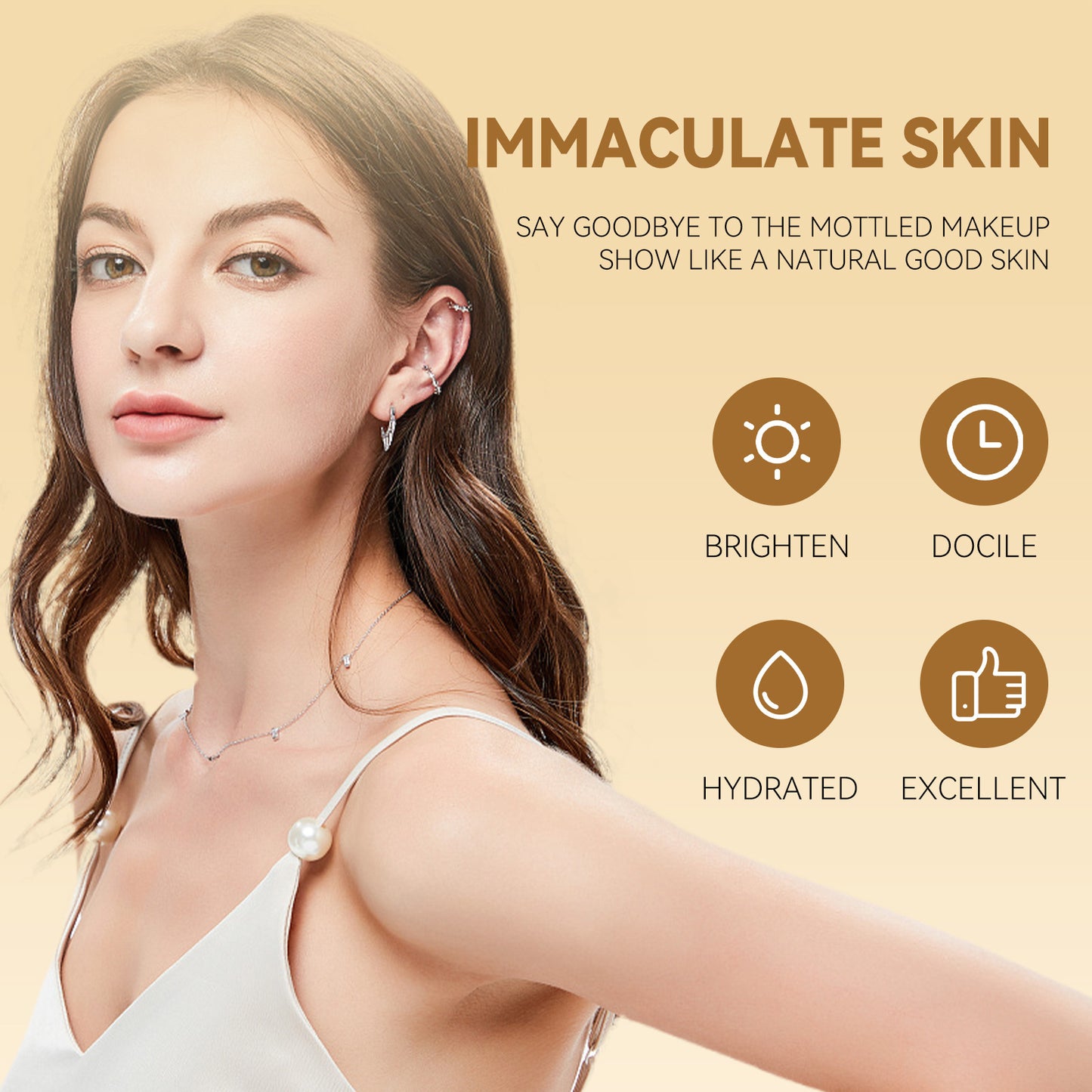 Flüssiger Concealer, langanhaltend, wasserfest, Make-up-Grundlage mit Schaber