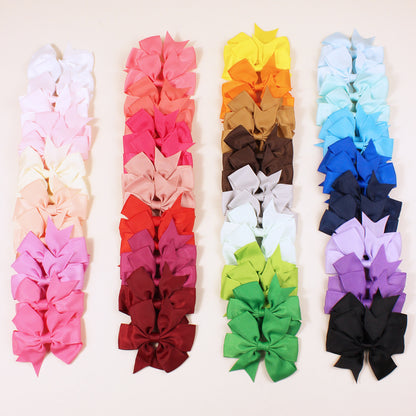 20 Stück 60 Stück 7,6 cm große, elegante Haarschleifen aus Ripsband für Babys und Kleinkinder, Haarspangen, Geburtstagsgeschenk (Paar)