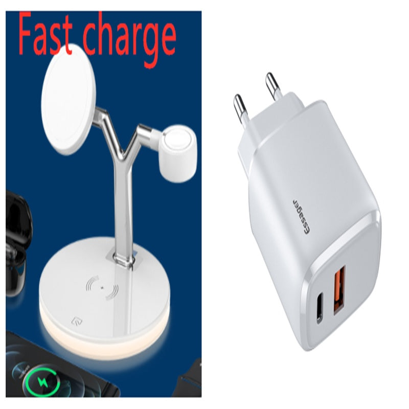 Kompatibel mit Apple, 3-in-1 magnetische kabellose Ladestation mit 15 W Schnellladefunktion für MagSafe-Ladegeräte
