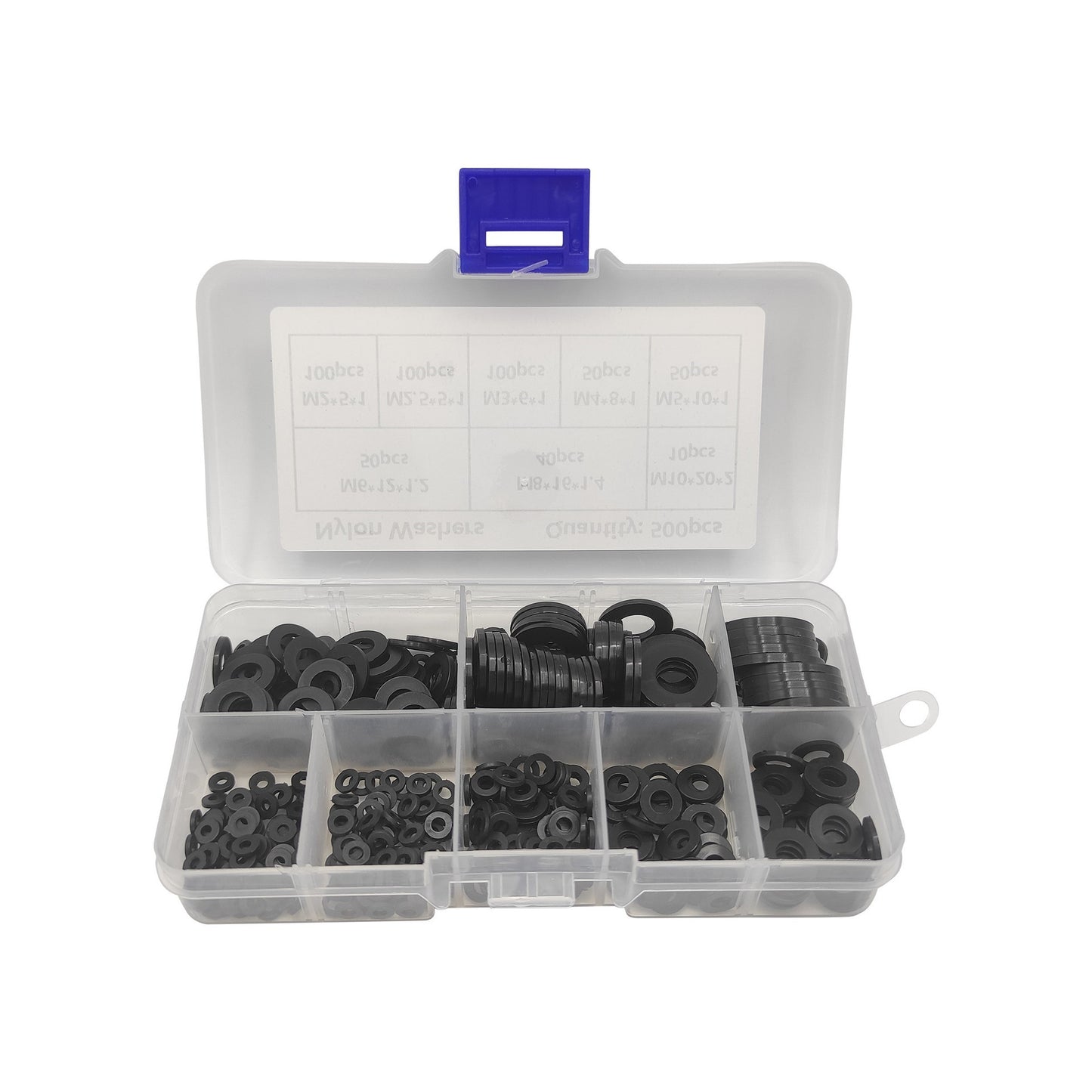 500 Stück schwarze Nylon-Kunststoff-Dichtungsscheiben