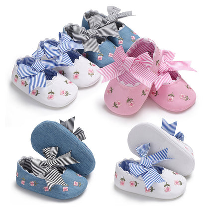 Schleifen-Babyschuhe für Mädchen und Kleinkinder, rutschfeste Schuhe 