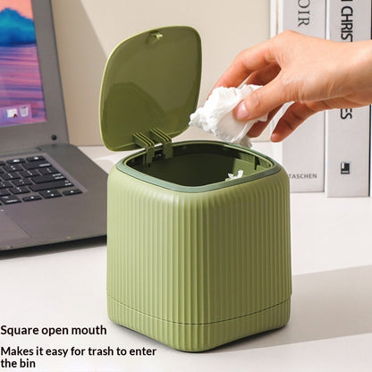 Übergroßer, doppelwandiger Mini-Tischmülleimer mit Deckel für bequeme Benutzer