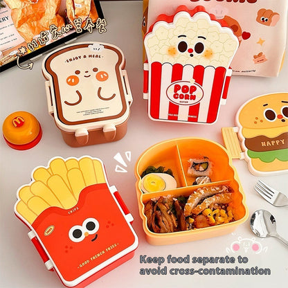 Student Hamburger Lunch Box Salad Fruit With Separate Fresh-keeping Food Box