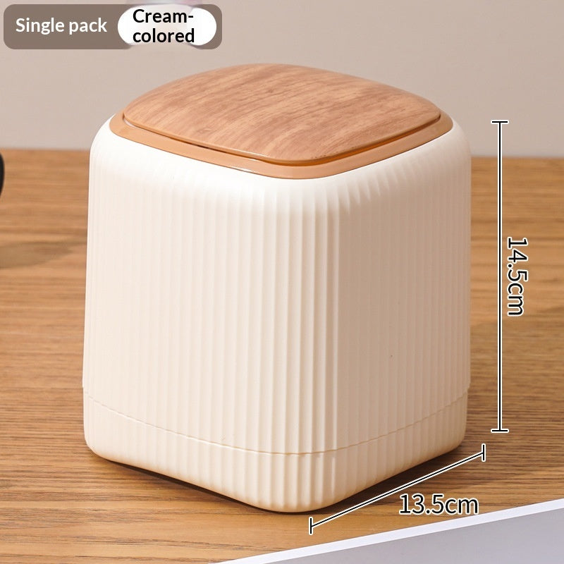 Übergroßer, doppelwandiger Mini-Tischmülleimer mit Deckel für bequeme Benutzer