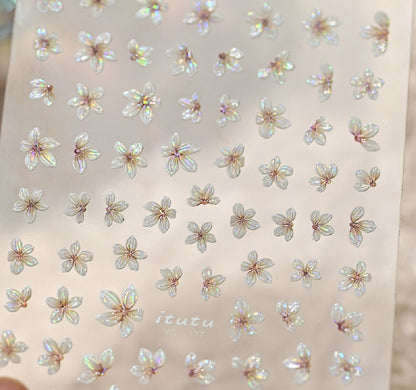 Kamelie 5D Relief Nagelsticker Stereo Ornament