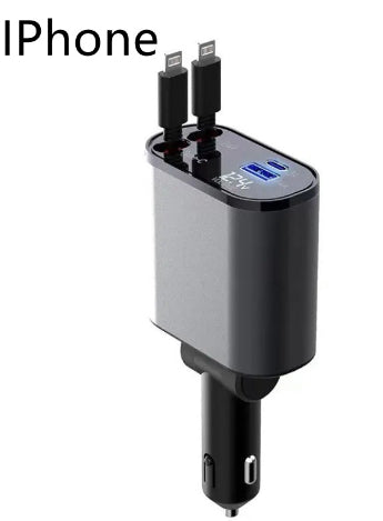 Metall-Autoladegerät 100W Superschnellladung Kfz-Zigarettenanzünder USB- und Typ-C-Adapter