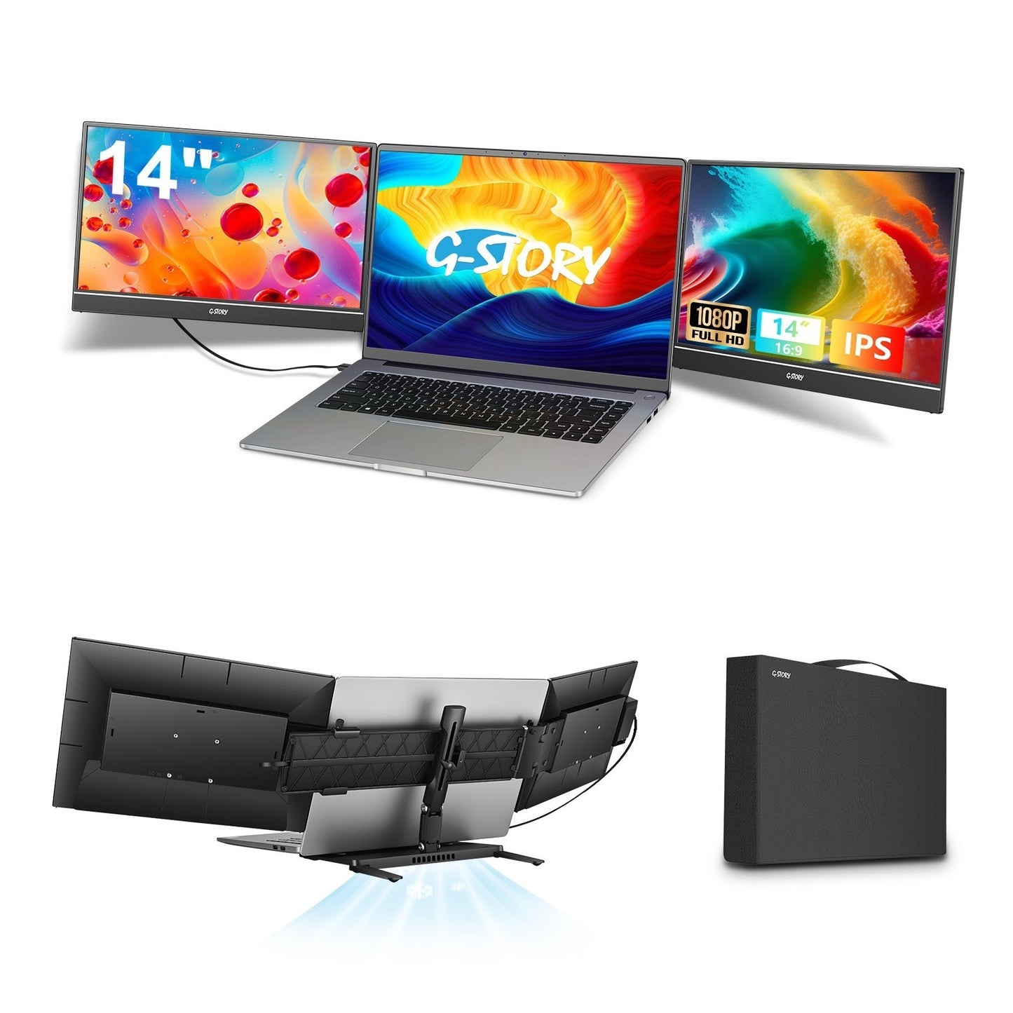 HD 14-Zoll-Bürodisplay mit Einzel- und Doppelbildschirm