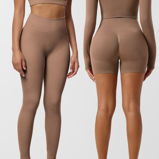 Nahtlose Leggings mit Hüftlift-Effekt für Damen, Sport-Yoga-Shorts mit hohem Bund