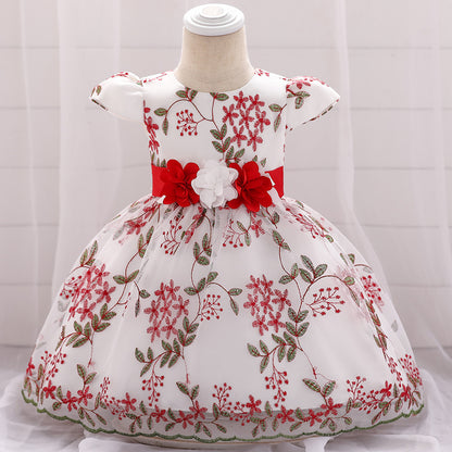 Sommerliche Kinderkleidung, Babygeburtstagskleid, Hochzeitskleid, Rock, flauschiges Kleid für Mädchen