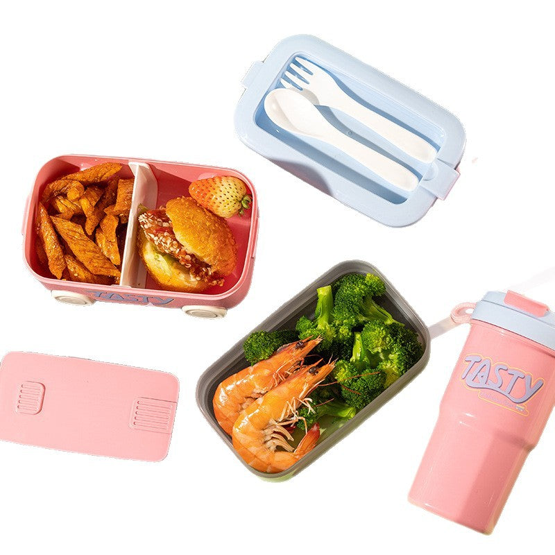 Lunch Box And Water Cup Set For Office Workers Microwaveable Bento Box