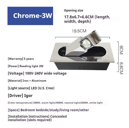 LED-Wandleuchte, schlichtes Design, Schlafzimmer-/Schlafzimmer-/Leselampe, drehbar