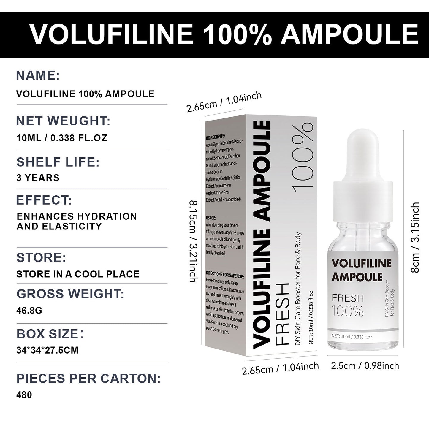 Feuchtigkeitsspendende und pflegende Ampulle für empfindliche Haut