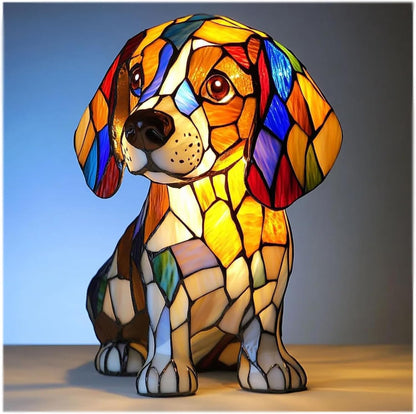 Colorful Strange Dog Lamp Resin Decorations