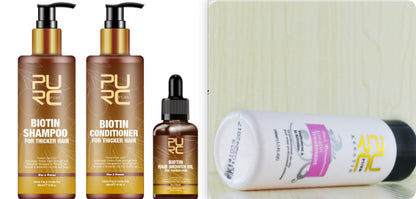 PURC Haarpflege Ingwer Biotin Dreiteiliges Shampoo Conditioner Reparatur Trockene und Frizz Ätherisches Öl