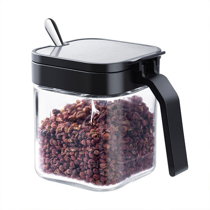 Hitzebeständige Salzstreuerflasche aus Glas mit Griff, Gewürzglas