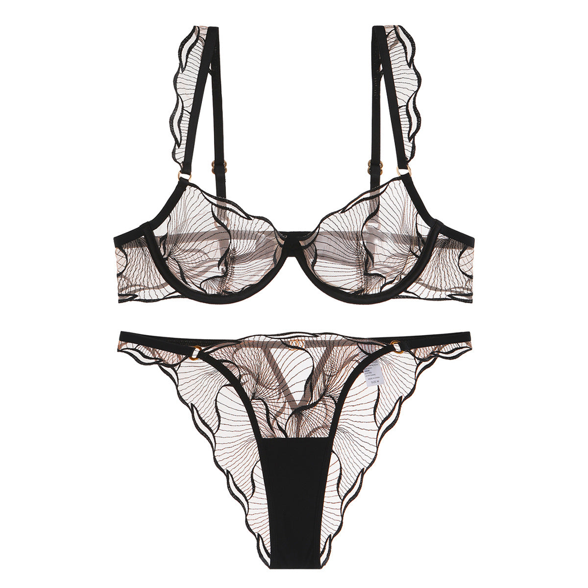 French Ultra-thin Pure And Seductive Embroidered Lace Lingerie Set