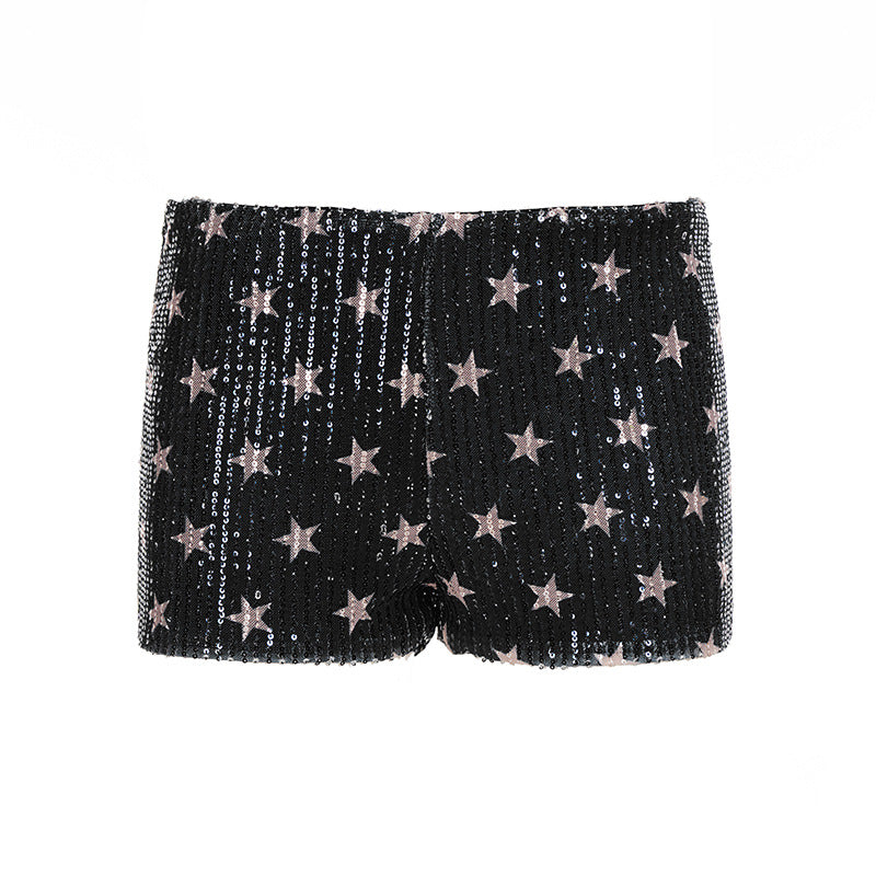 Sequined Printed Fashion Women's Wear Casual Shorts