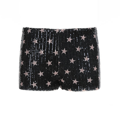 Sequined Printed Fashion Women's Wear Casual Shorts