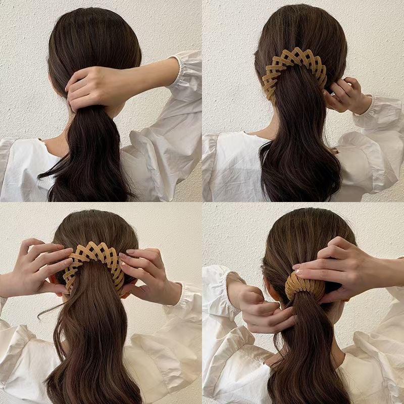 Velvet Bird's Nest Hairpin Lazy Hair Band For Bun Haircut Hair Band Girl's High Ponytail Barrettes