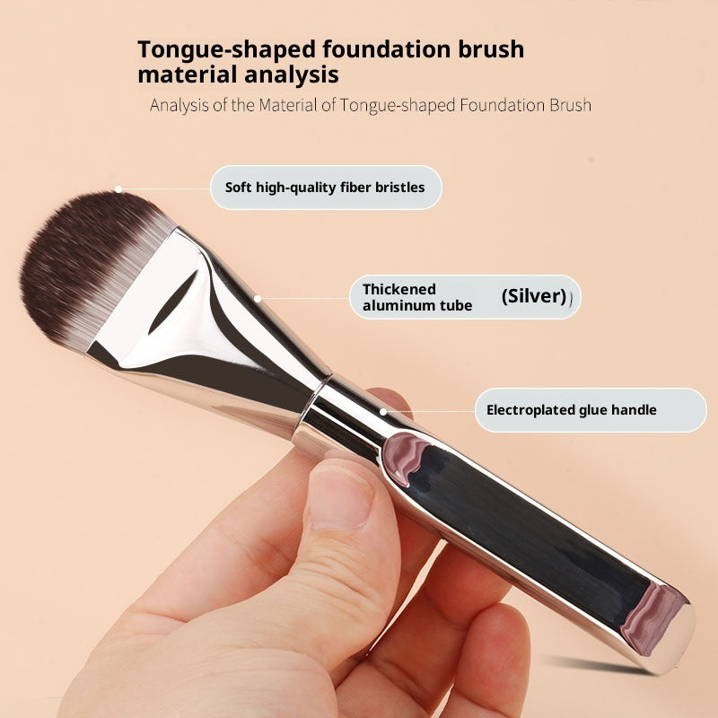 Tongue-shaped Foundation Ultra-thin Seamless Makeup Flat-head Foundation Brush
