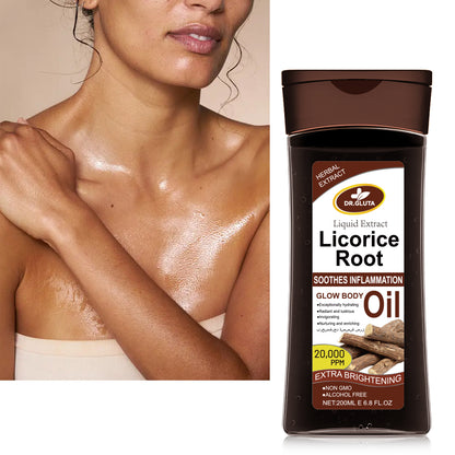 Süßholzwurzelöl, Kräuterextrakt, flüssiger Extrakt, aufhellendes Körperöl, extra aufhellende Hautpflege, 200 ml 