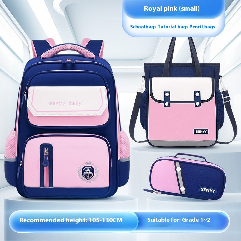 Kinderrucksack mit Rückenprotektor und wasserabweisendem, großem Fassungsvermögen aus Oxford-Gewebe 