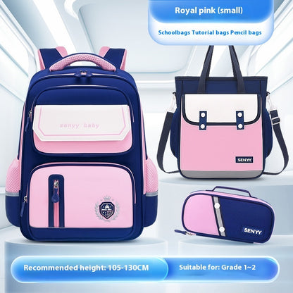 Kinderrucksack mit Rückenprotektor und wasserabweisendem, großem Fassungsvermögen aus Oxford-Gewebe 