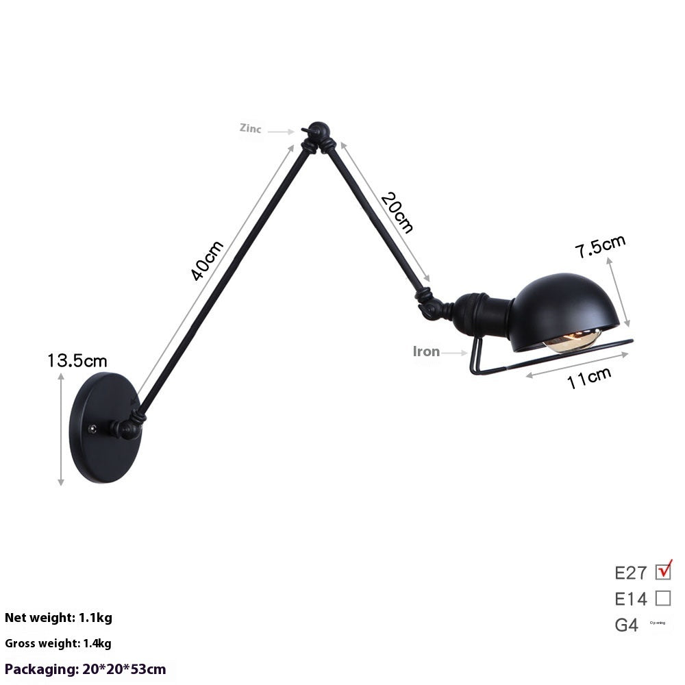 LED-Wandleuchte mit langem Arm, ideal für Arbeits- und Schlafzimmer, neben dem Bett