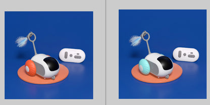 Interaktives Katzenauto mit Fernbedienung, USB-Ladefunktion, automatischer Verfolgungsjagd und Selbstbewegung – intelligentes, ferngesteuertes Spielzeug für Haustiere