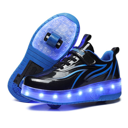 Children's Rechargeable Two-wheel LED Light-up Shoes