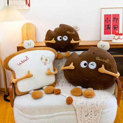 Großes Lendenkissen, Schlafkissen, Plüsch-Toast-Spielzeug