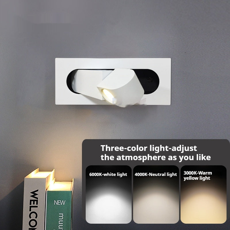 LED-Wandleuchte, schlichtes Design, Schlafzimmer-/Schlafzimmer-/Leselampe, drehbar