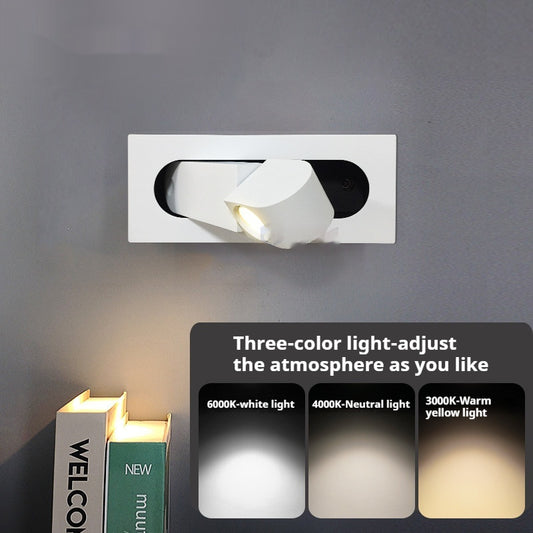 LED-Wandleuchte, schlichtes Design, Schlafzimmer-/Schlafzimmer-/Leselampe, drehbar