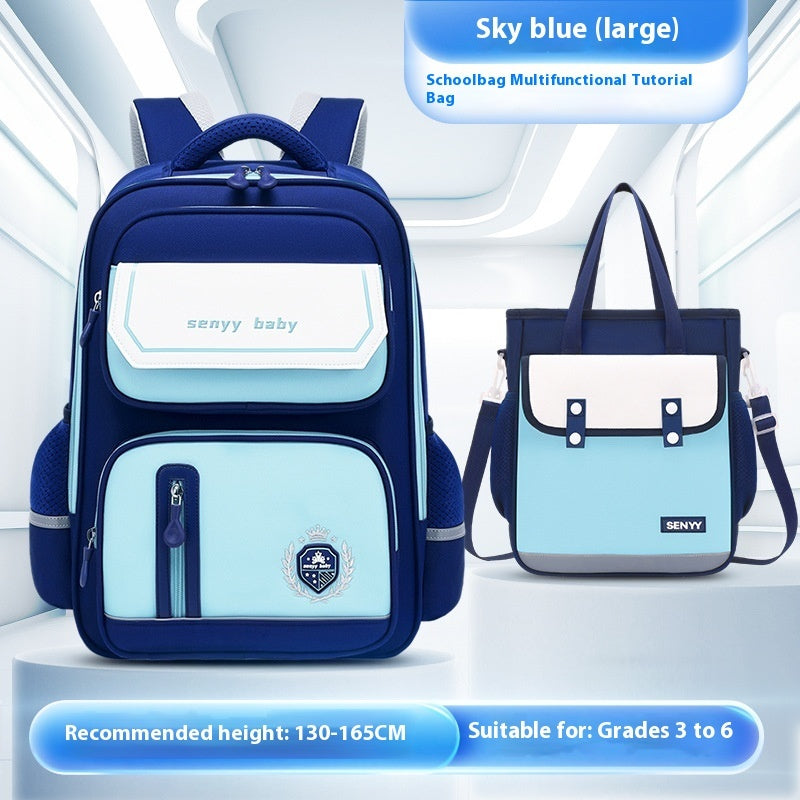 Kinderrucksack mit Rückenprotektor und wasserabweisendem, großem Fassungsvermögen aus Oxford-Gewebe 