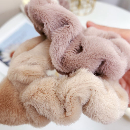 Plush Simple Cat Ears Large Intestine Hair Ring