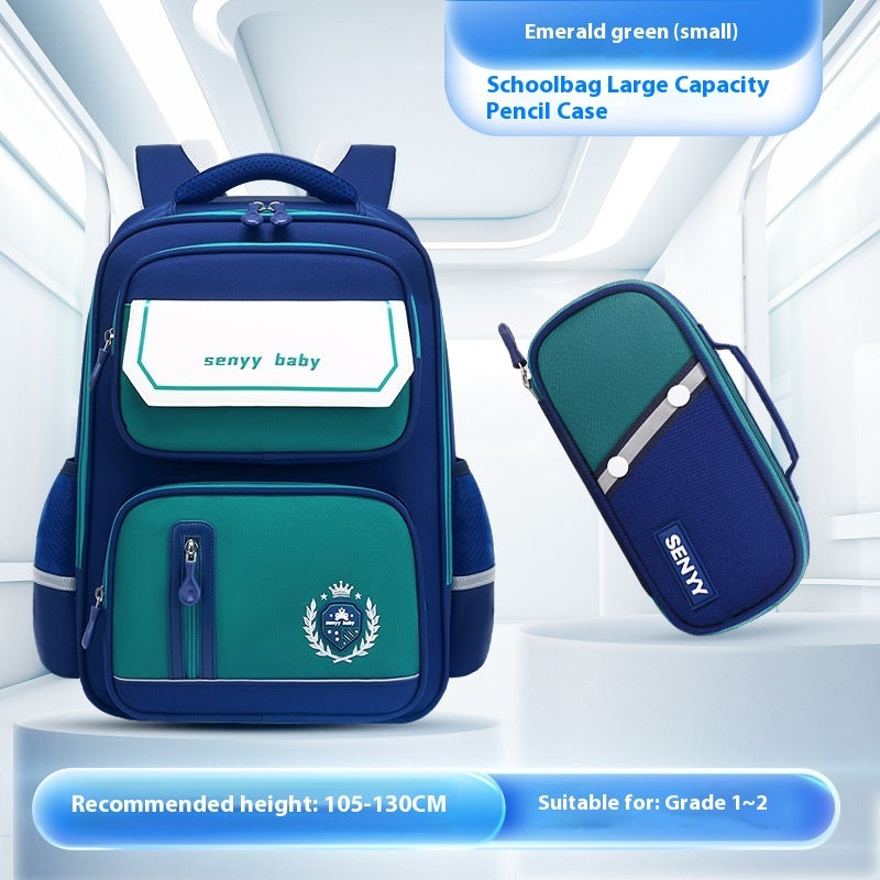 Kinderrucksack mit Rückenprotektor und wasserabweisendem, großem Fassungsvermögen aus Oxford-Gewebe 