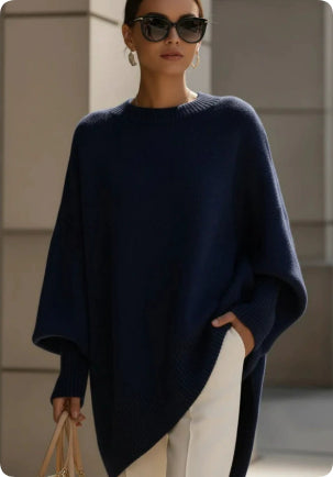 Dicker, lockerer Damen-Strickpullover mit Rundhalsausschnitt, vielseitig kombinierbar