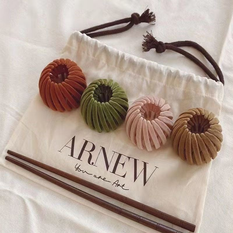 Velvet Bird's Nest Hairpin Lazy Hair Band For Bun Haircut Hair Band Girl's High Ponytail Barrettes