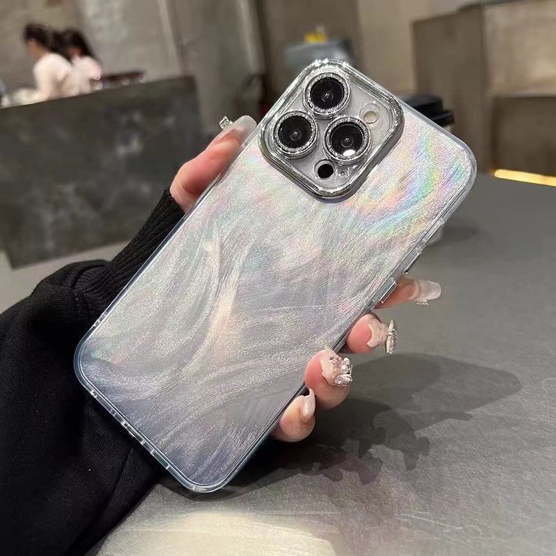 Einfache Handyhülle aus Garn mit Glitzer-Linsenschutz