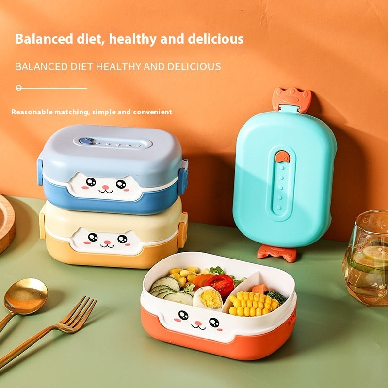Children Student Portable Divided Lunch Box