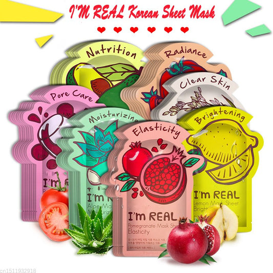 I'm REAL Skin Care Food Sheet Face Mask Feuchtigkeitsspendende, ölregulierende, aufhellende, porenverfeinernde Gesichtsmaske Koreanische Gesichtsmaske von Tony Moly Cosmetics 