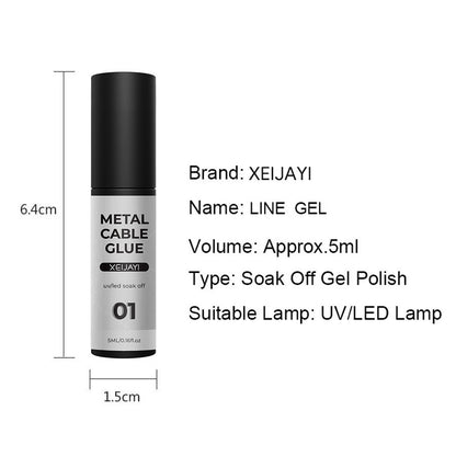 5 ml Nagel-Metallkabelkleber Hoy Edge Painted