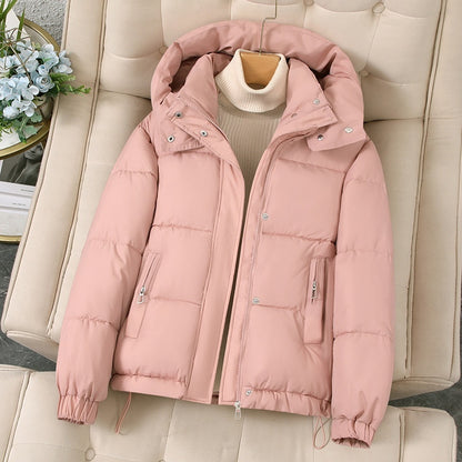 Dick wattierter Kapuzenmantel für kleine Frauen, Winterjacke