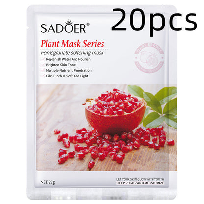 Einfache feuchtigkeitsspendende Gesichtsmaske mit Pflanzen und Früchten