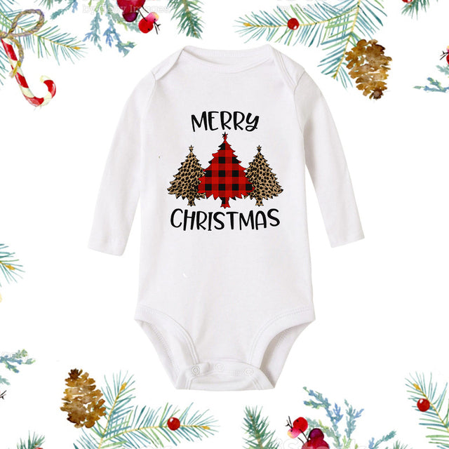 Weihnachtlicher weißer Baby-Strampler mit langen Ärmeln, weiß, für Neugeborene
