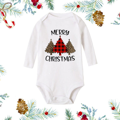 Weihnachtlicher weißer Baby-Strampler mit langen Ärmeln, weiß, für Neugeborene