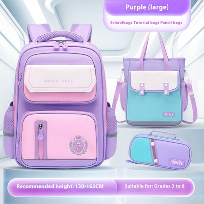 Kinderrucksack mit Rückenprotektor und wasserabweisendem, großem Fassungsvermögen aus Oxford-Gewebe 